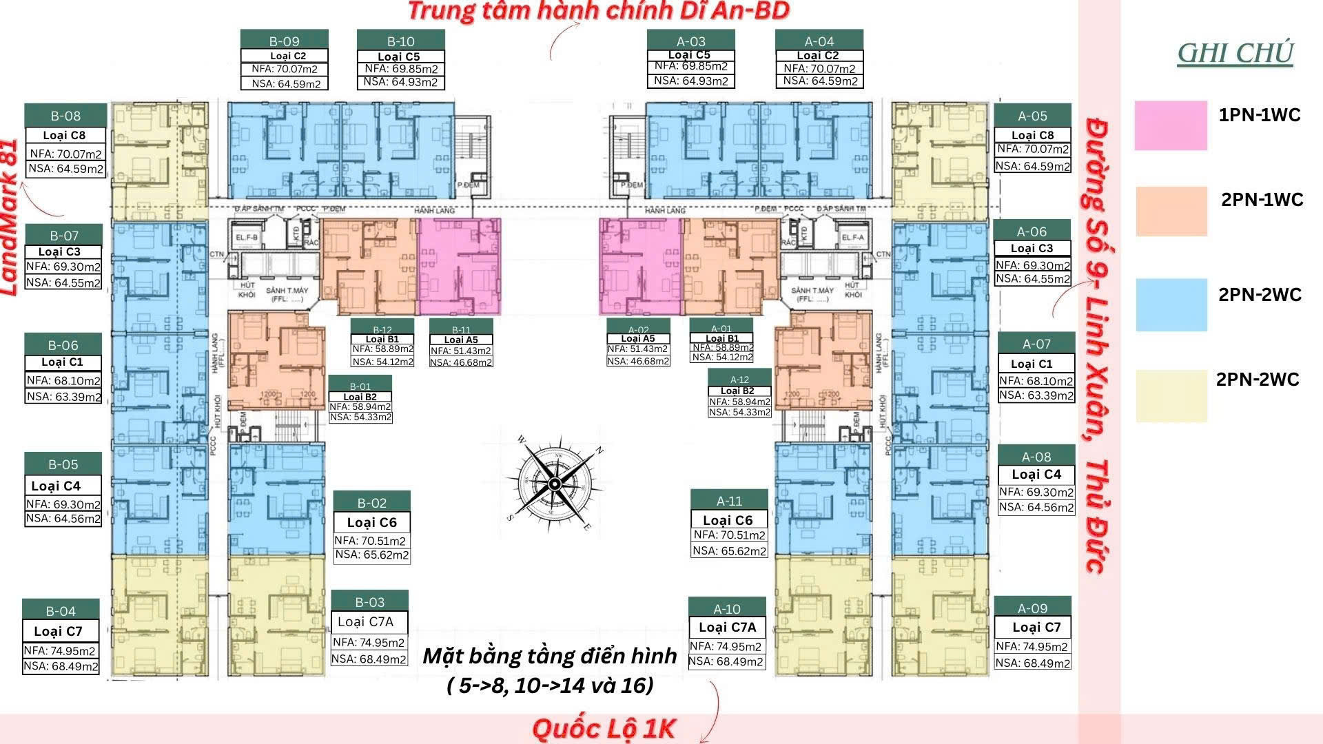 happy one sora 51 mặt bằng tầng điển hình